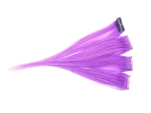 Remy Human Hair Extension Clip-in Streak -Lavender Purple - Straight 10