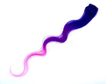 Extension de Cheveux Naturel Rémy Clip-in Streak -Ombré indigo violet/violet/rose - Unique 14 2