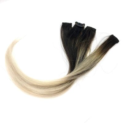 Root Smudge Balayage Silver Platinum Blonde Human Hair Extension Clip-in Streak 16