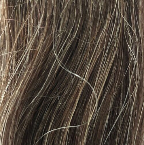 Salt and Pepper Dark Brown Hair - Greying Brown Hair - Remy Human Hair Extension Clip in