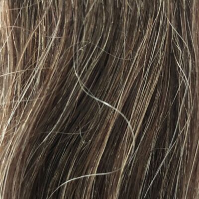 Dunkelbraunes Salz- und Pfefferhaar – Ergrauendes braunes Haar – Clip-in-Remy-Echthaarverlängerung