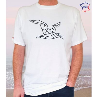 T-shirt bianca dell'albatro