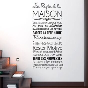 Sticker mural salon "Les règles de la maison..." 4