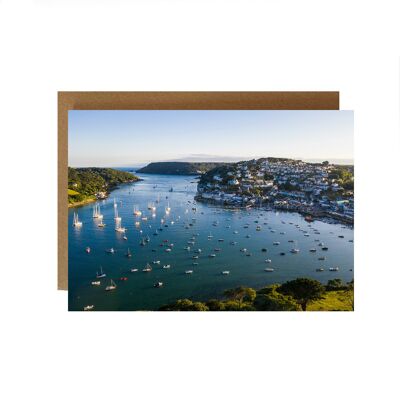 Tarjeta de felicitación del estuario de Salcombe - tarjeta de felicitación junto al mar