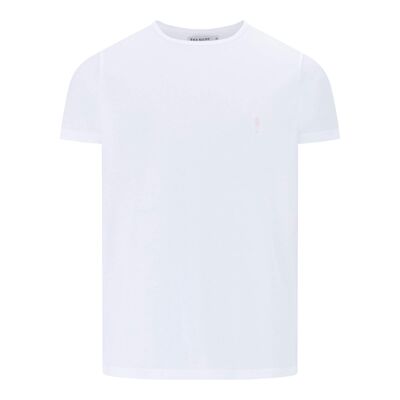 Newham T-Shirt - White with Pink Gent