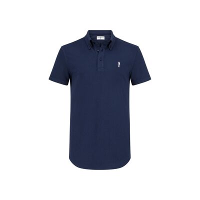 Wimbledon Polo Shirt - Navy with White Gent