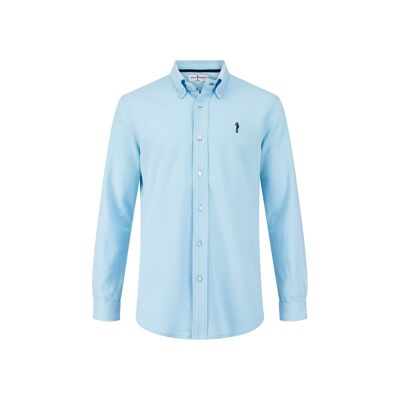 Richmond Long Sleeved Shirt - Sky Blue with Navy Gent