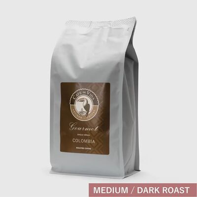 1KG BAG PREMIUM ROASTED COFFEE BEANS (MEDIUM-DARK ROAST)