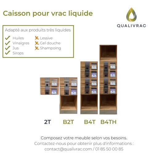 Caisson B2T pour vrac liquide (2x10L + bas)