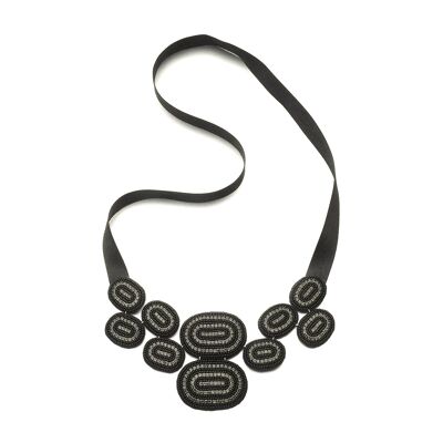 Collier gris et noir Oval Track