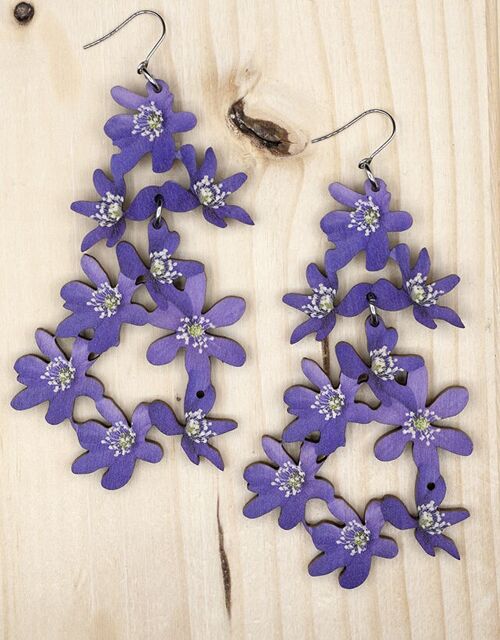Blue Anemone (a big) Earrings