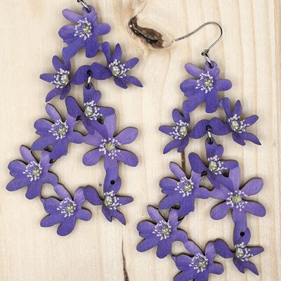 Boucles d'oreilles Anémone Bleue (une grosse)