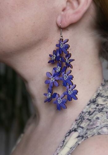 Boucles d'oreilles Anémone Bleue (une grosse) 2