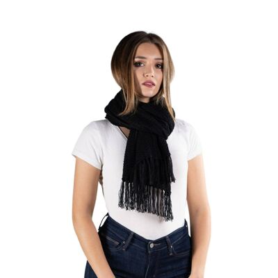 PONCHO ATALAYA EN ALPACA BABY - Negro