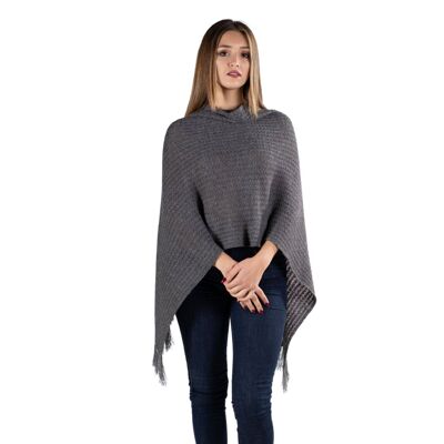 ATALAYA PONCHO IN BABY ALPACA - Anthracite