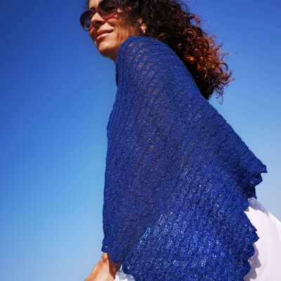 PONCHO JULIACA EN ALPACA BABY - Blue Jeans