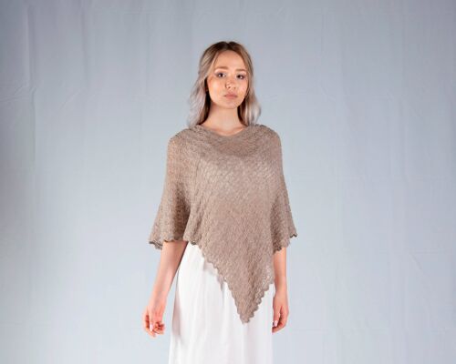 PONCHO JULIACA IN BABY ALPACA - Blu Turchese