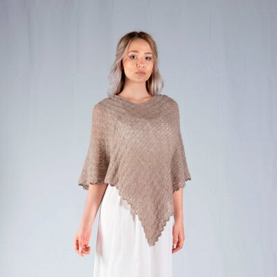 JULIACA PONCHO IN BABY ALPACA - Turquoise Blue