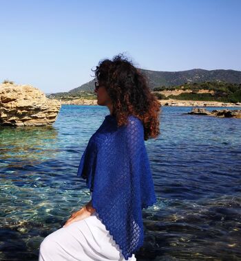 JULIACA PONCHO EN BABY ALPAGA - Bleu Turquoise 3