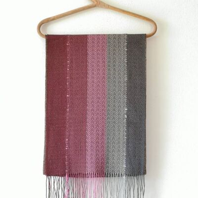 JUAN SCARF IN BABY ALPACA AND SILK - Pink gray 2