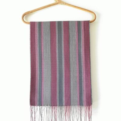 JUAN SCARF IN BABY ALPACA AND SILK - Pink gray