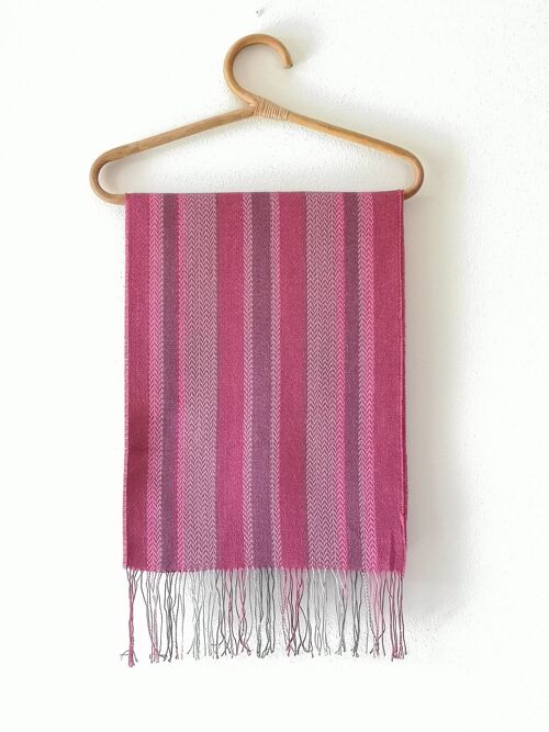 SCIARPA JUAN IN BABY ALPACA E SETA - Lampone
