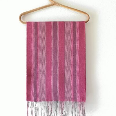 JUAN SCARF IN BABY ALPACA AND SILK - Raspberry