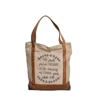 Tote de lona reciclada 'One Positive Thought'