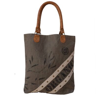 'Organic' Khaki Upcycled Canvas Tote