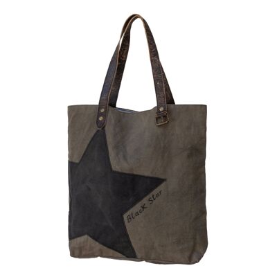 Black Star Upcycled Canvas Tote