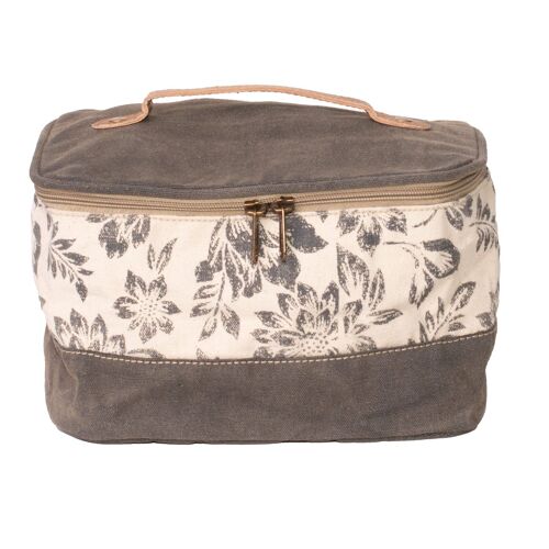 Flower Print Upcycled Canvas Washbag