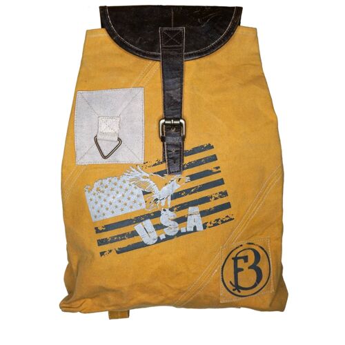 Yellow USA Upcycled Canvas Backpack