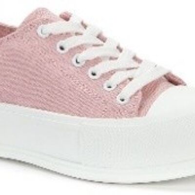 Chunky Pink Canvas Trainer