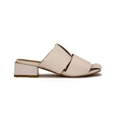 Betsy Block Heel Lattice Mule , TAN