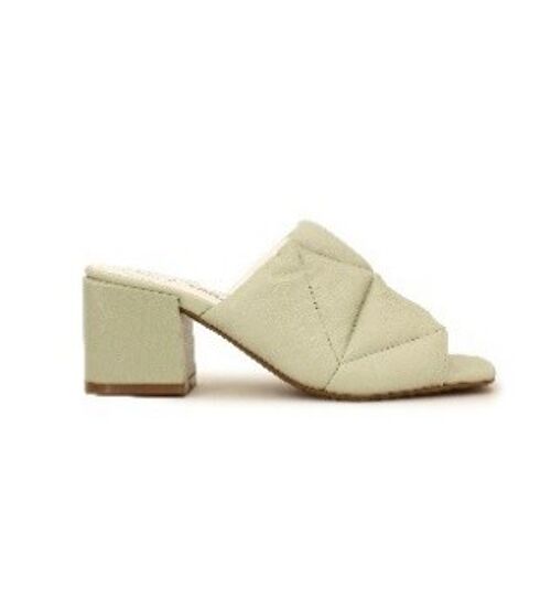 Betsy Faux Leather Quilted Mule , LIGHT YELLOW