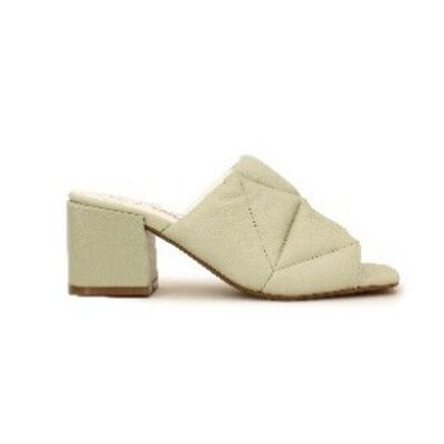 Betsy Faux Leather Quilted Mule , LIGHT YELLOW