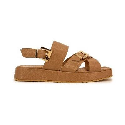 Betsy Strap detail chunky flatform sandal , TAN