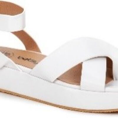 Betsy Toe ring chunky flatform sandal , WHITE