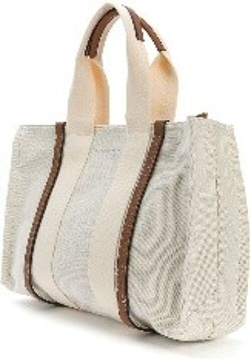 Keddo Stripe detail Tote/Shopper Bag , BEIGE/BROWN