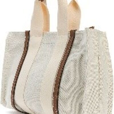Keddo Stripe detail Tote/Shopper Bag , BEIGE/BROWN