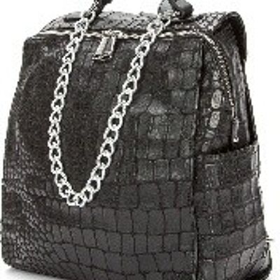 Betsy Croc Embossed Backpack , MILK