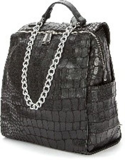 Betsy Croc Embossed Backpack , PETROL BLUE