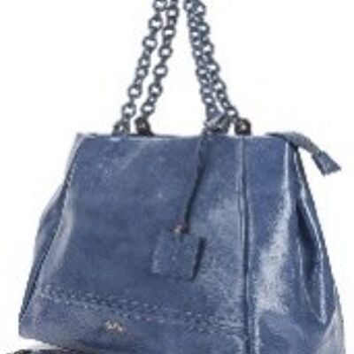 Betsy Faux Leather Large Shoulder Bag , PETROL BLUE