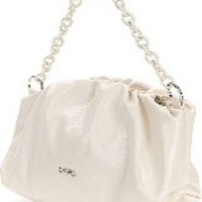 Betsy Faux Leather Pleated Handbag , MILK