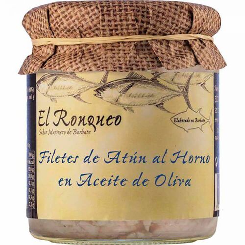 Filetes de Atún al horno en Aceite de Oliva tarro 212 g.