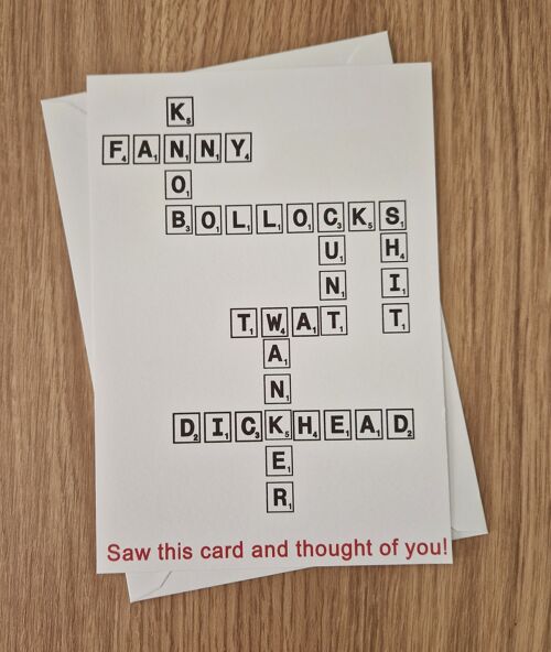 Rude Crossword Birthday Greetings Card