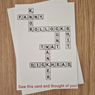 Rude Crossword Birthday Greetings Card