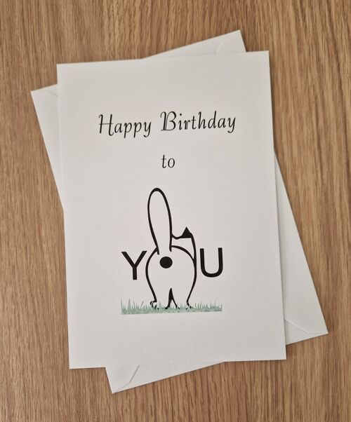 Funny Rude Birthday Greetings Card - Cat bum