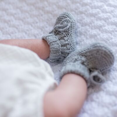 Gray wool slippers