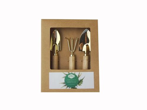 Botang® 3-Delige Metalen Tuingereedschap Set, Mini Troffel, Harkje en Transplanter